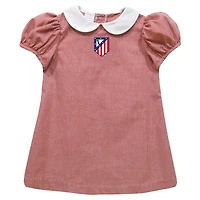Girls Toddler Vive La Fete  Red Atletico de Madrid Gingham Puffy A-Line Dress