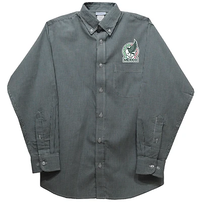 Infant Vive La Fete  Green Mexico National Team Gingham Button-Down Long Sleeve Shirt