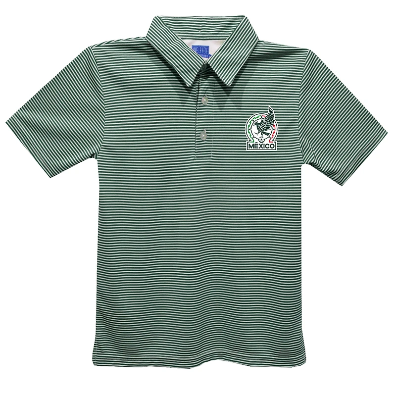 Toddler Vive La Fete Green Mexico National Team Pencil Stripe Polo