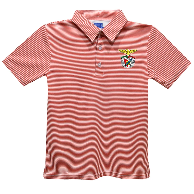 Youth Vive La Fete  Red Benfica Pencil Stripe Polo