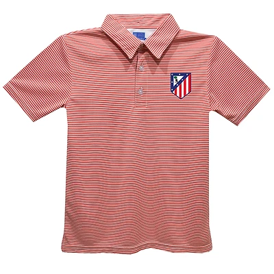 Youth Vive La Fete  Red Atletico de Madrid Pencil Stripe Polo