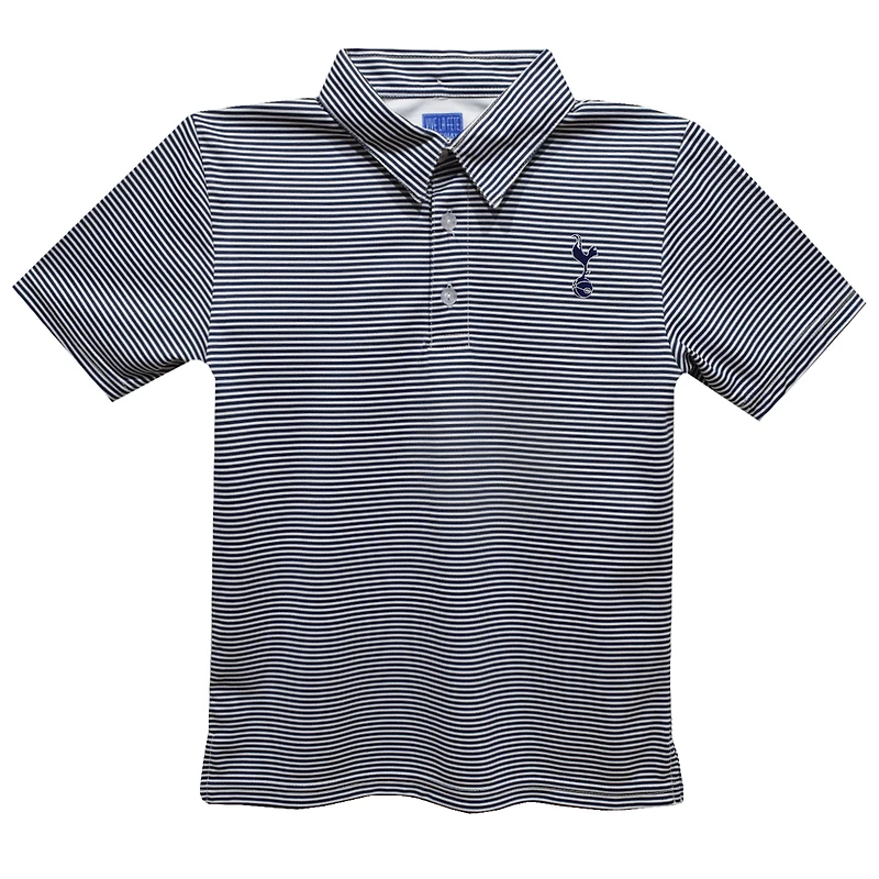 Youth Vive La Fete  Navy Tottenham Hotspur Pencil Stripe Polo