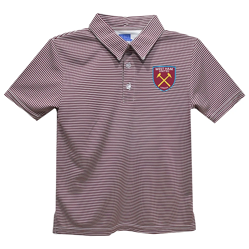 Youth Vive La Fete  Maroon West Ham United Pencil Stripe Polo