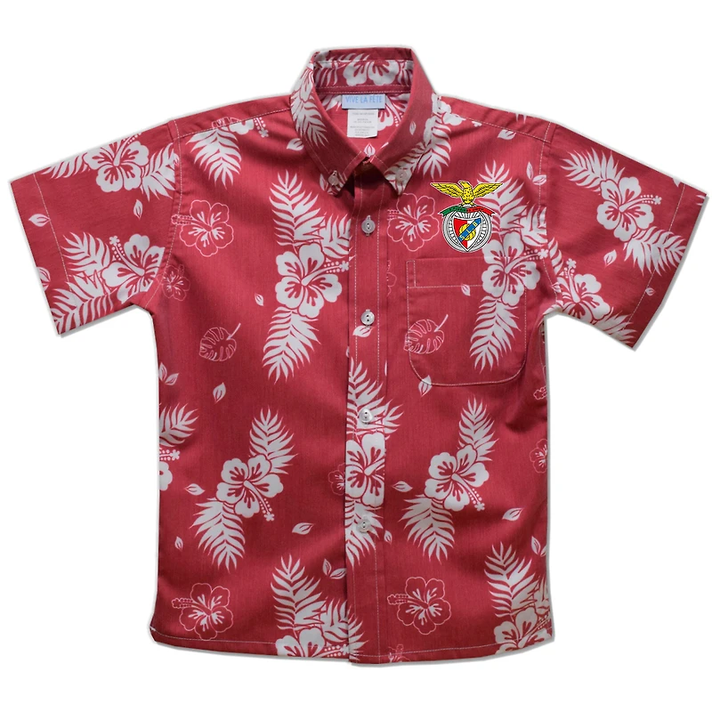 Toddler Vive La Fete  Red Benfica Hawaiian Print Button-Down Shirt
