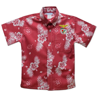 Toddler Vive La Fete  Red Benfica Hawaiian Print Button-Down Shirt