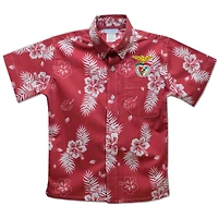 Toddler Vive La Fete  Red Benfica Hawaiian Print Button-Down Shirt