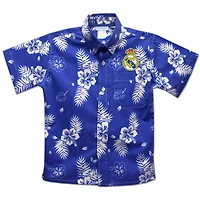 Youth Vive La Fete  Royal Real Madrid Hawaiian Print Button-Down Shirt
