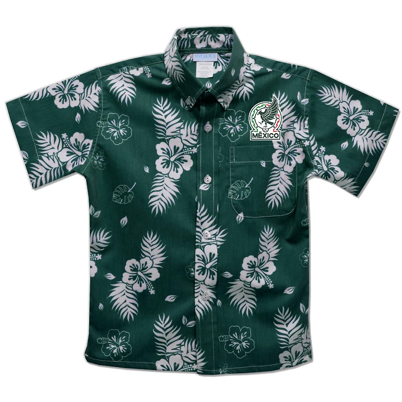 Youth Vive La Fete  Green Mexico National Team Hawaiian Print Button-Down Shirt
