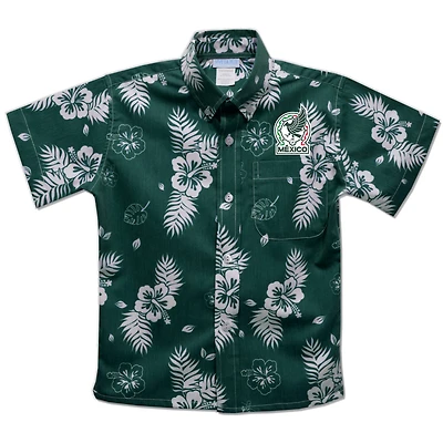 Youth Vive La Fete  Green Mexico National Team Hawaiian Print Button-Down Shirt