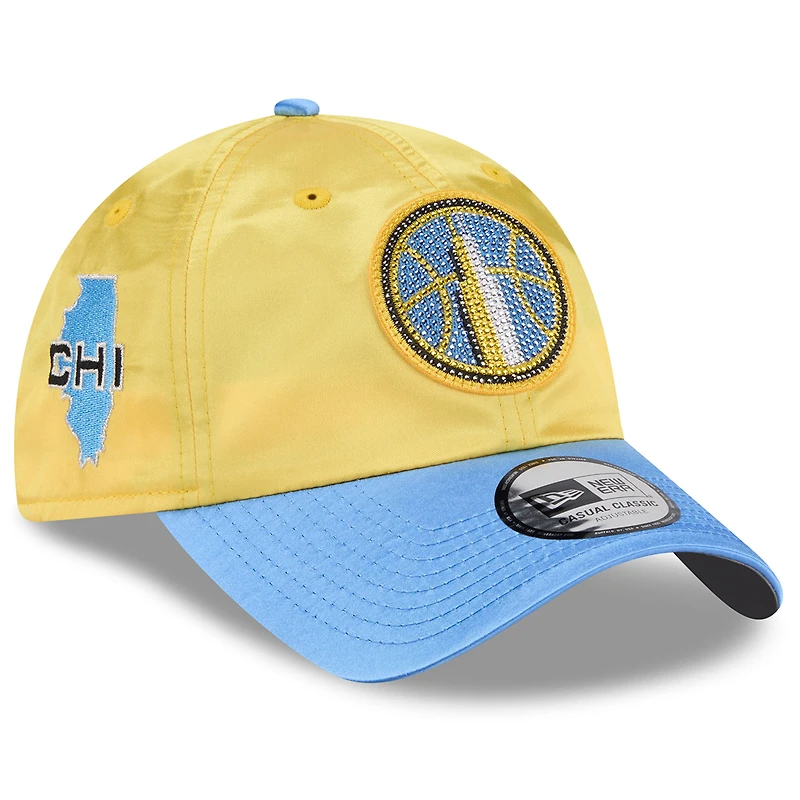 Unisex New Era Yellow/Sky Blue Chicago Sky 2026 WNBA Draft Satin Crystals Casual Classic Adjustable Hat