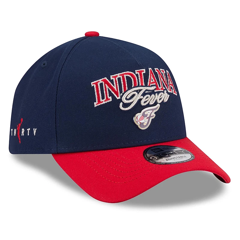Unisex New Era Navy/Red Indiana Fever WNBA Tip-Off 2026 Metal Badge A-Frame 9FORTY Adjustable Hat