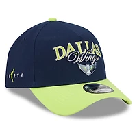 Unisex New Era Navy/Green Dallas Wings WNBA Tip-Off 2026 Metal Badge A-Frame 9FORTY Adjustable Hat