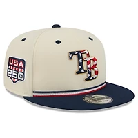 Men's New Era Cream/Navy Tampa Bay Rays USA 250 Fourth of July 9FIFTY Snapback Hat