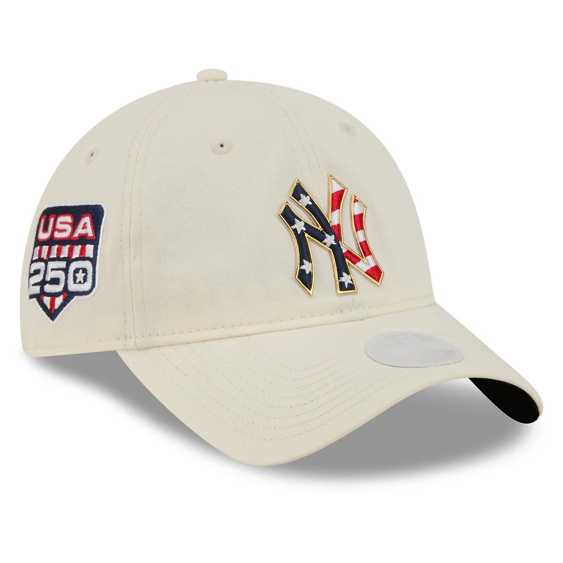 Women's New Era Cream New York Yankees USA 250 Fourth of July 9TWENTY Adjustable Hat