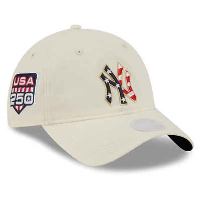 Women's New Era Cream New York Yankees USA 250 Fourth of July 9TWENTY Adjustable Hat