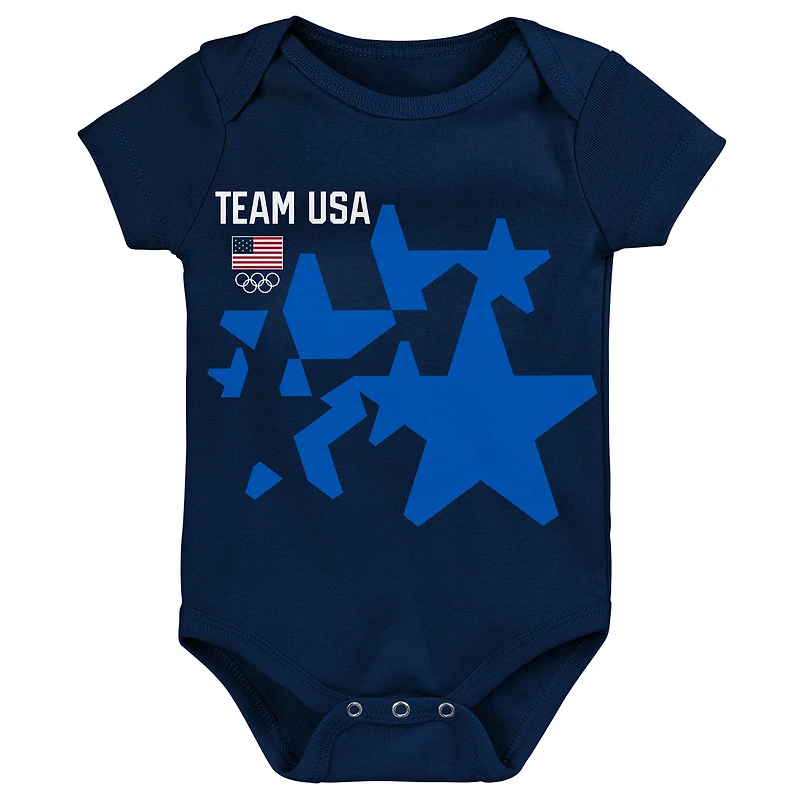 Infant Outerstuff Navy Team USA Stars, Step & Repeat Bodysuit