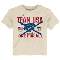 Toddler Outerstuff Beige Team USA Milano Cortina 2026 Winter Olympics Freestyle Skiing T-Shirt