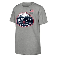 Youth Outerstuff  Heather Gray Team USA 2026 Winter Olympics Mountain Patch T-Shirt