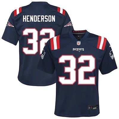 Youth Nike TreVeyon Henderson Navy New England Patriots Team Game Jersey