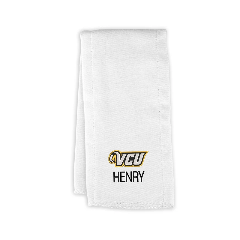 Infant Chad & Jake White VCU Rams Primary Personalized Burp Cloth