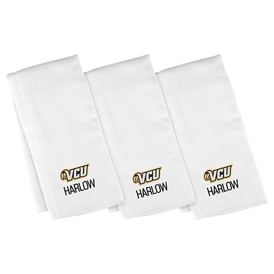 Infant Chad & Jake White VCU Rams Primary Personalized Burp Cloth 3-Pack