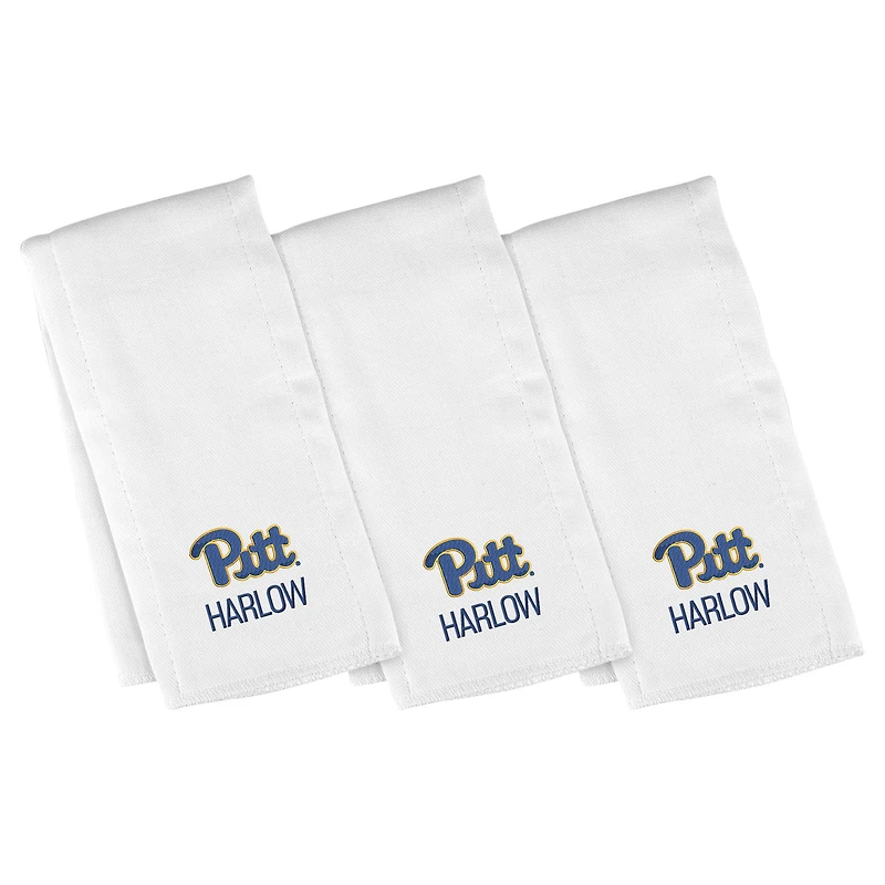 Infant Chad & Jake White Pitt Panthers Primary Personalized Burp Cloth 3-Pack