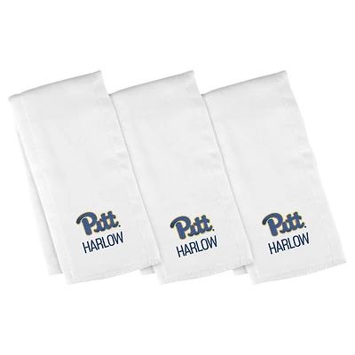 Infant Chad & Jake White Pitt Panthers Primary Personalized Burp Cloth 3-Pack