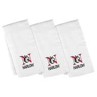 Infant Chad & Jake White Northeastern Huskies Primary Personalized Burp Cloth 3-Pack