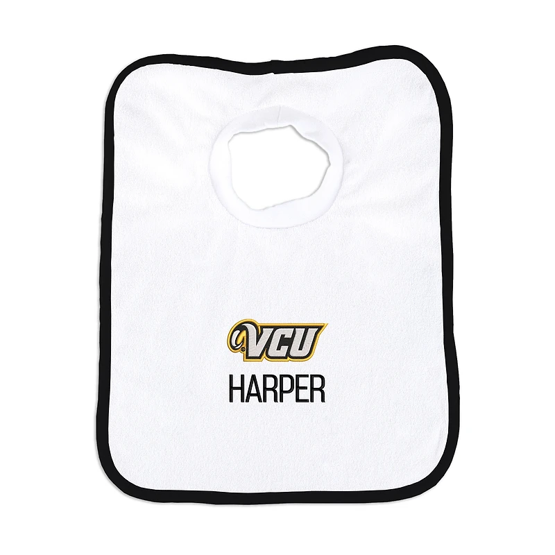 Infant Chad & Jake White VCU Rams Primary Personalized Pullover Bib