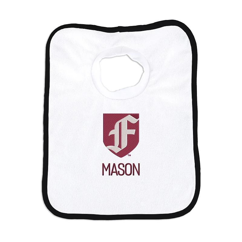 Infant Chad & Jake White Fordham Rams Primary Personalized Pullover Bib