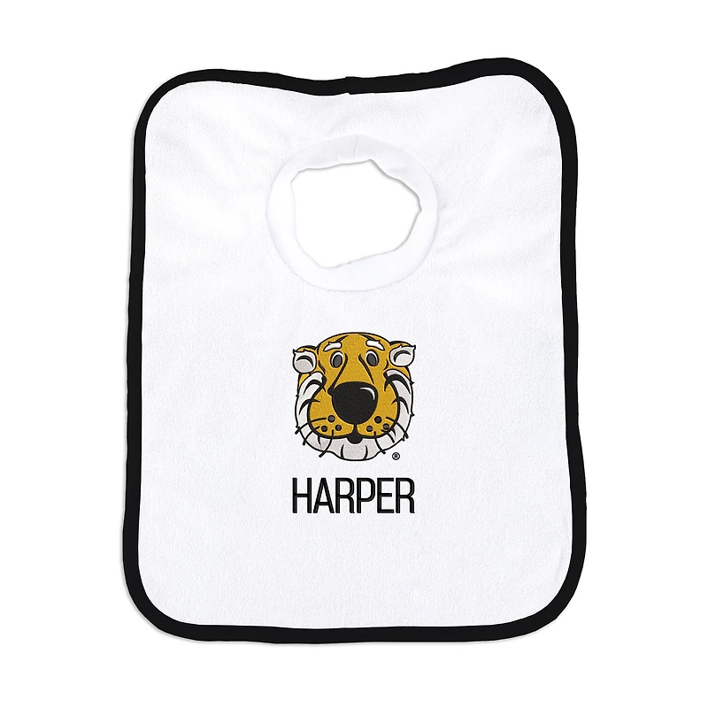 Infant Chad & Jake White Missouri Tigers Mascot Personalized Pullover Bib