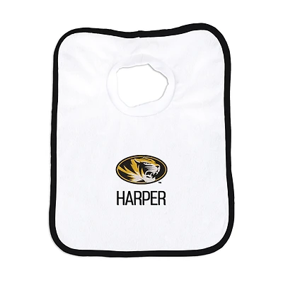 Infant Chad & Jake White Missouri Tigers Primary Personalized Pullover Bib