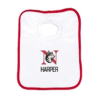 Infant Chad & Jake White Northeastern Huskies Primary Personalized Pullover Bib