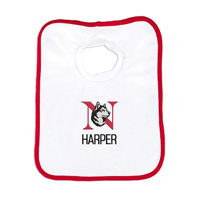 Infant Chad & Jake White Northeastern Huskies Primary Personalized Pullover Bib