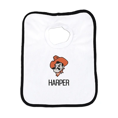 Infant Chad & Jake White Oklahoma State Cowboys Mascot Personalized Pullover Bib
