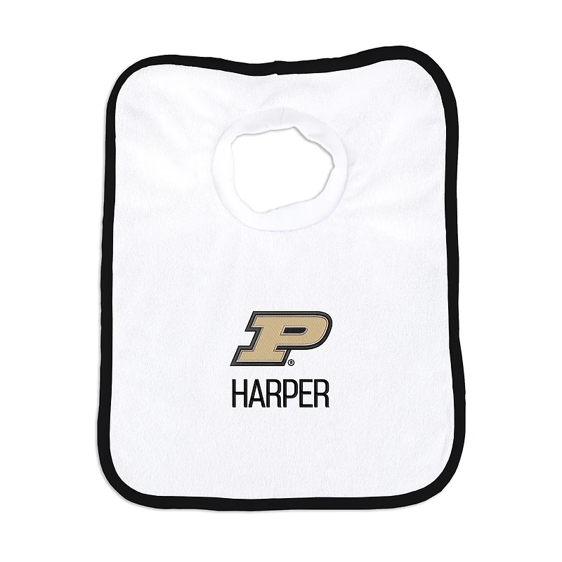 Infant Chad & Jake White Purdue Boilermakers Primary Personalized Pullover Bib
