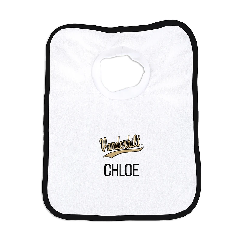 Infant Chad & Jake White Vanderbilt Commodores Wordmark Personalized Pullover Bib