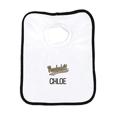 Infant Chad & Jake White Vanderbilt Commodores Wordmark Personalized Pullover Bib