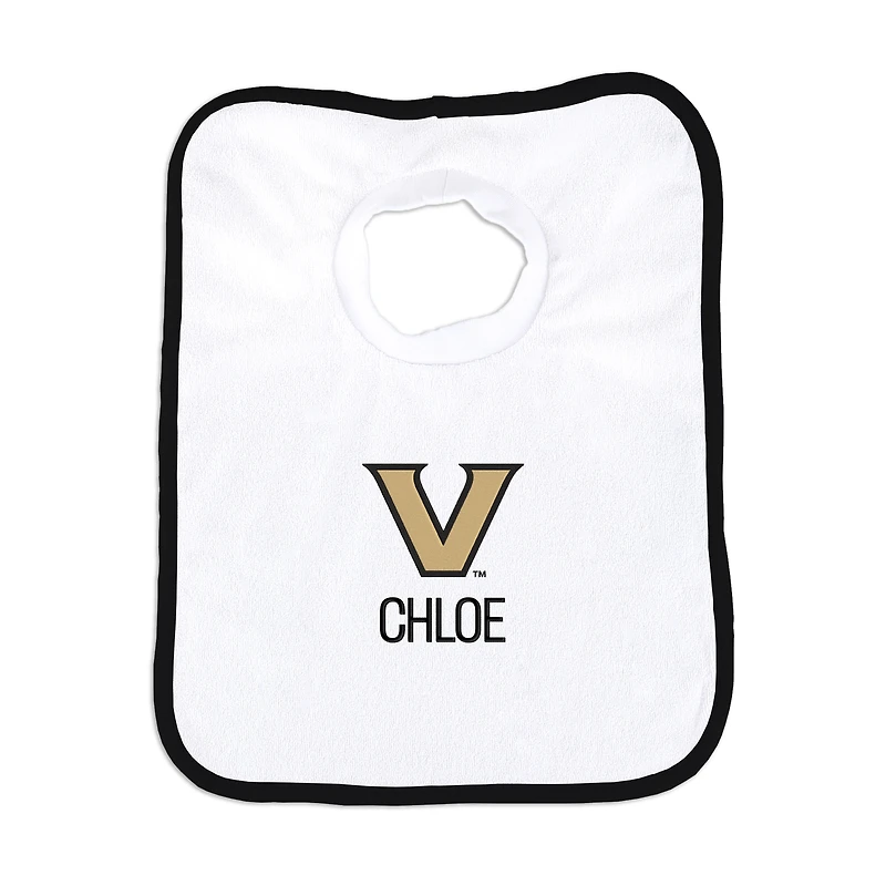 Infant Chad & Jake White Vanderbilt Commodores Primary Personalized Pullover Bib