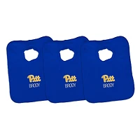 Infant Chad & Jake Blue Pitt Panthers Primary Personalized 3-Pack Pullover Bib Set