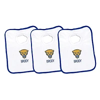 Infant Chad & Jake White Pitt Panthers Mascot Personalized 3-Pack Pullover Bib Set