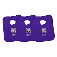 Infant Chad & Jake TCU Horned Frogs Mascot Personalized 3-Pack Pullover Bib Set