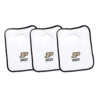 Infant Chad & Jake White Purdue Boilermakers Primary Personalized 3-Pack Pullover Bib Set