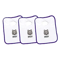 Infant Chad & Jake White TCU Horned Frogs Mascot Personalized 3-Pack Pullover Bib Set