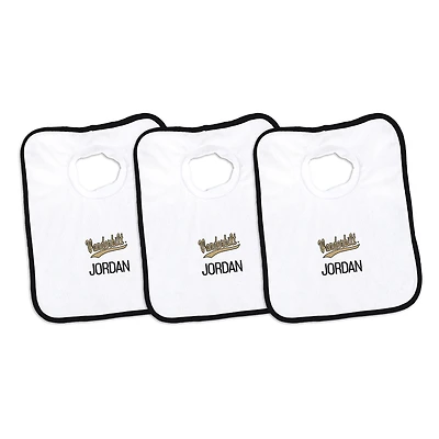 Infant Chad & Jake White Vanderbilt Commodores Wordmark Personalized 3-Pack Pullover Bib Set
