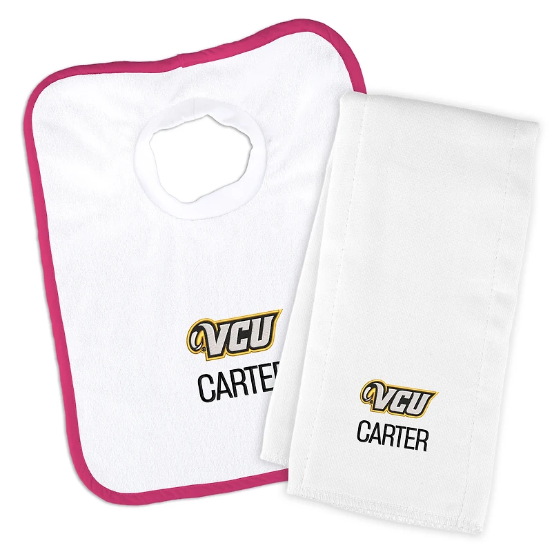 Infant Chad & Jake VCU Rams Primary Personalized Pullover Bib & Burp Cloth Set