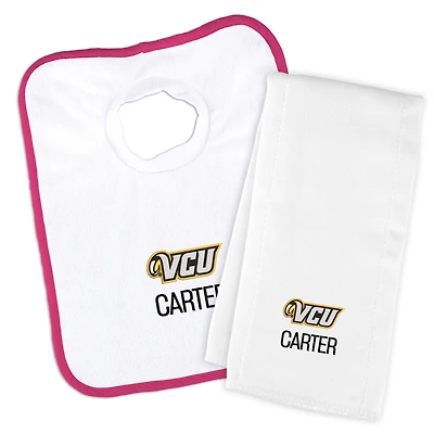 Infant Chad & Jake VCU Rams Primary Personalized Pullover Bib & Burp Cloth Set