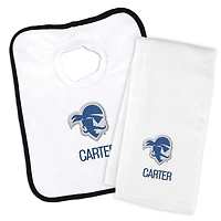 Infant Chad & Jake White Seton Hall Pirates Primary Personalized Pullover Bib & Burp Cloth Set