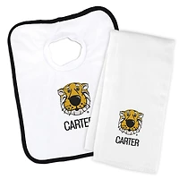 Infant Chad & Jake White Missouri Tigers Mascot Personalized Pullover Bib & Burp Cloth Set