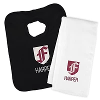 Infant Chad & Jake Black Fordham Rams Primary Personalized Pullover Bib & Burp Cloth Set